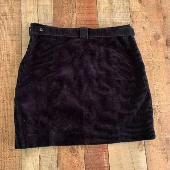 Urban outfitters navy blue corduroy mini skirt with belt -M - Picture 7 of 9